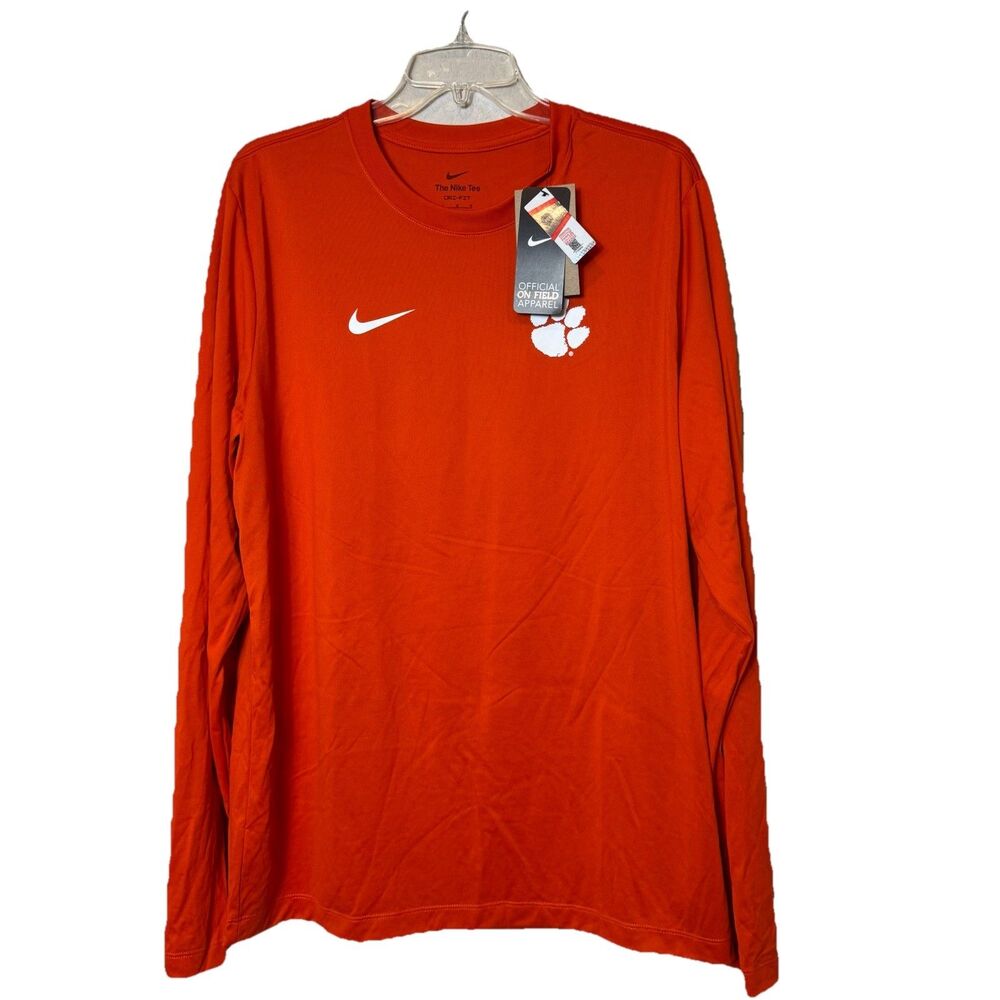 Nike Clemson Tigers Official On Field Apparel Long Slv DRI-FIT Shirt Men’s L NWT